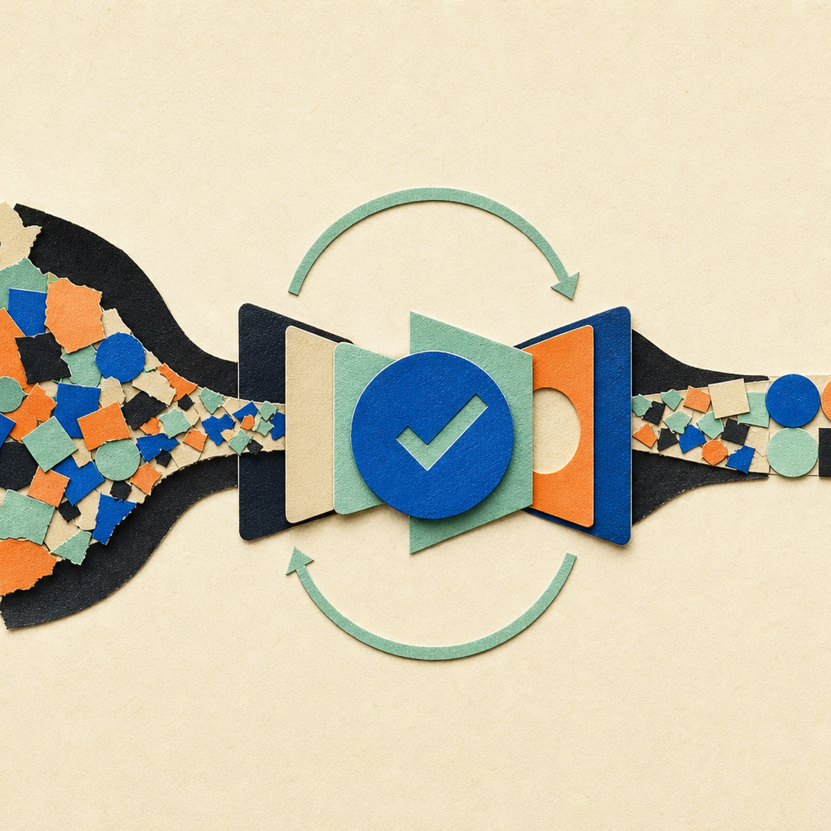 Abstract editorial illustration with aligned brackets and a repaired geometric seam representing A source-near explainer can help readers distinguish a concrete, newly posted approach to coding-agent context management from independently validated evidence of reliability or broad performance gains.