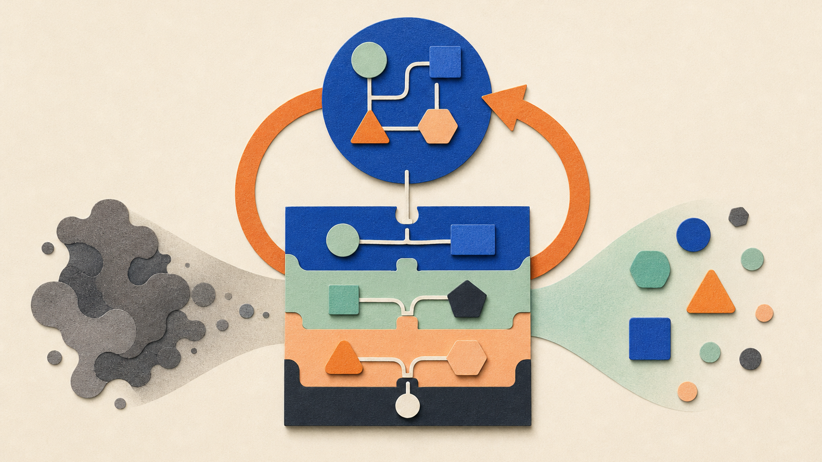 Abstract editorial illustration with abstract paper layers and a measured progression of forms representing It offers a bounded explanation of a proposed approach to adaptable language-model agents while clearly distinguishing authors’ experimental claims from independently verified findings.