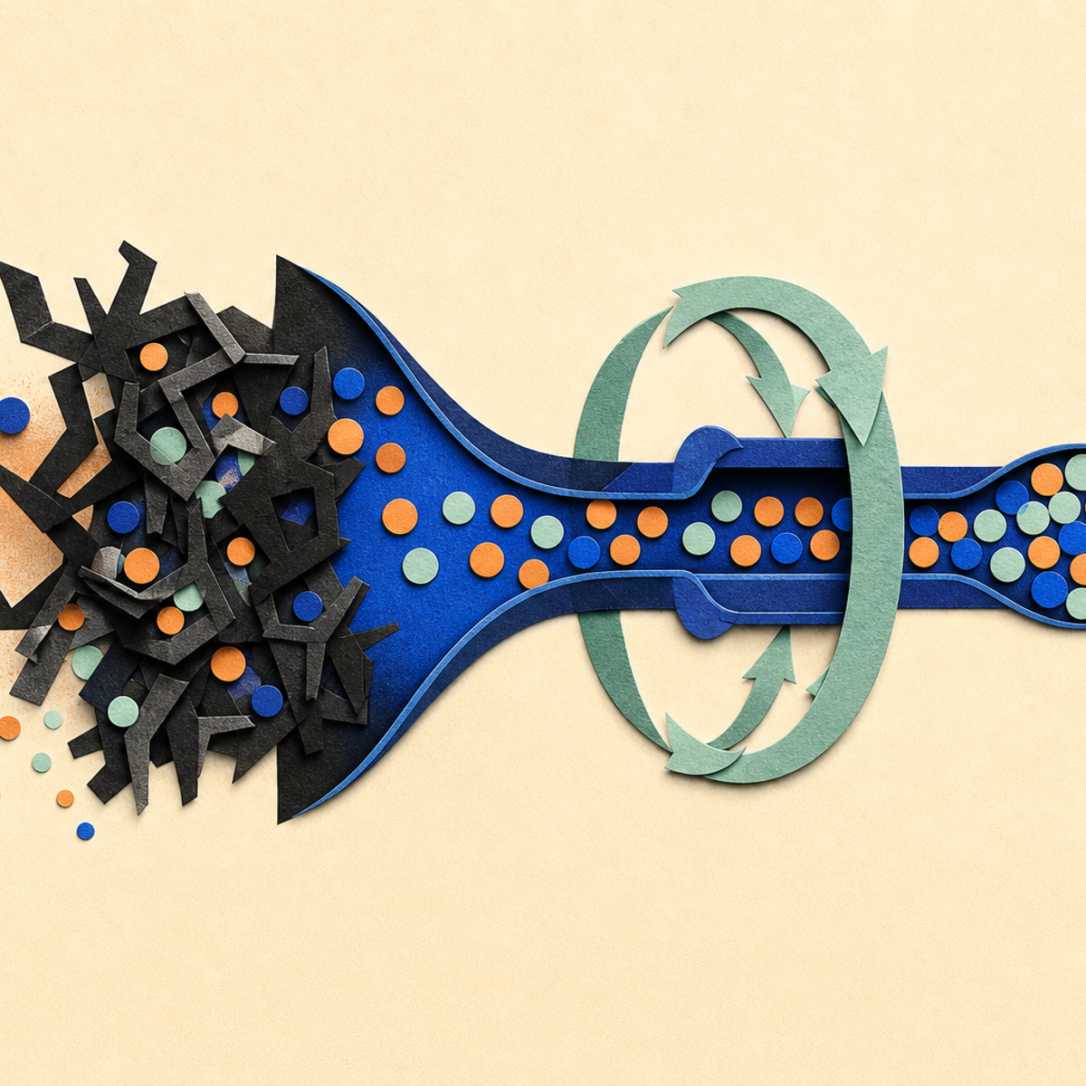 Abstract editorial illustration with aligned brackets and a repaired geometric seam representing It gives technical readers a source-near account of a proposed method for making otherwise difficult probability estimates in transduced language models more tractable, while clearly distinguishing author-reported preprint results from independently verified findings.
